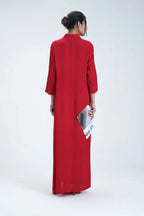 Robe chemise longue décontractée rouge