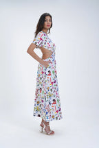 Mid Length Cut-Out Cotton Dress Le Concept