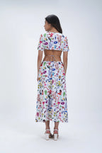 Mid Length Cut-Out Cotton Dress Le Concept