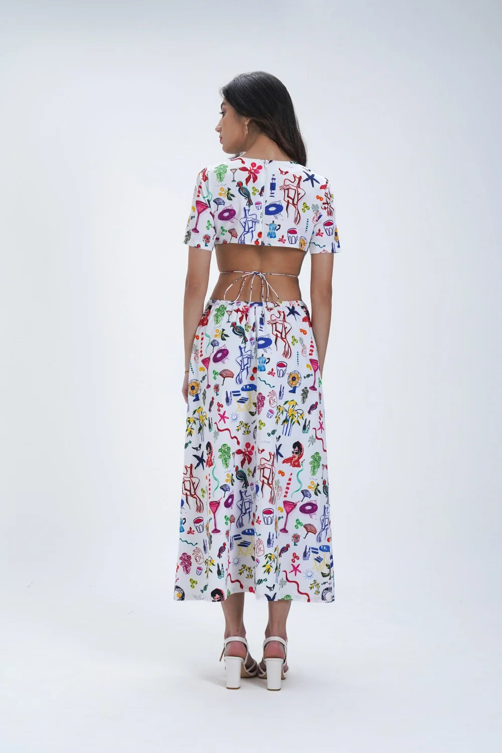 Mid Length Cut-Out Cotton Dress