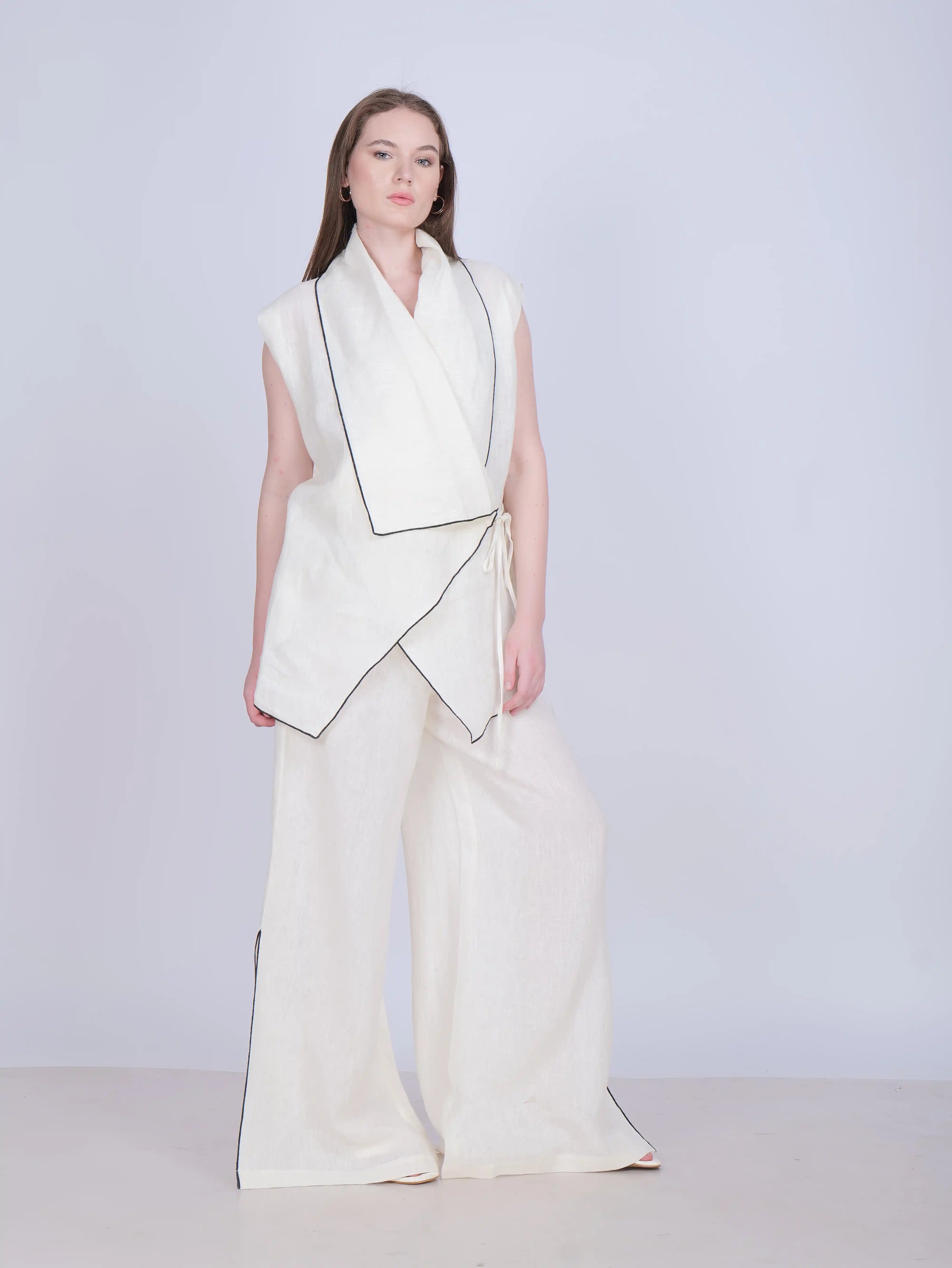 French Wrap Linen Co-Ord Set