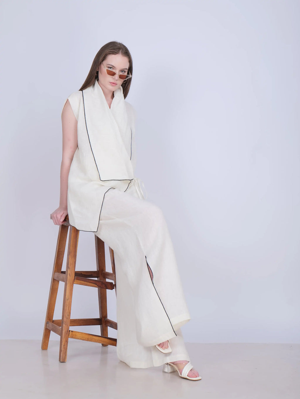 French Wrap Linen Co-Ord Set