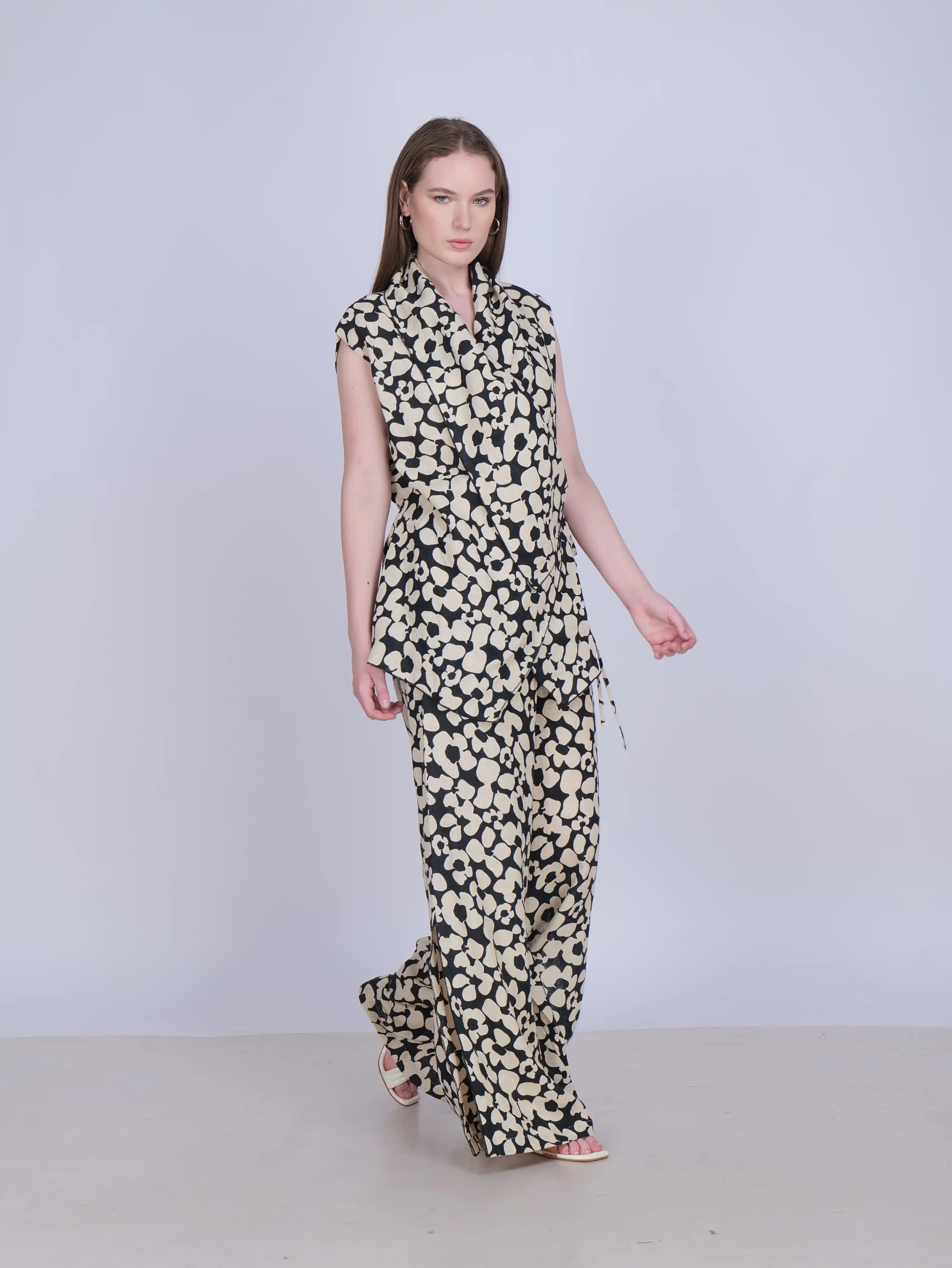 French Wrap Linen Co-Ord Set