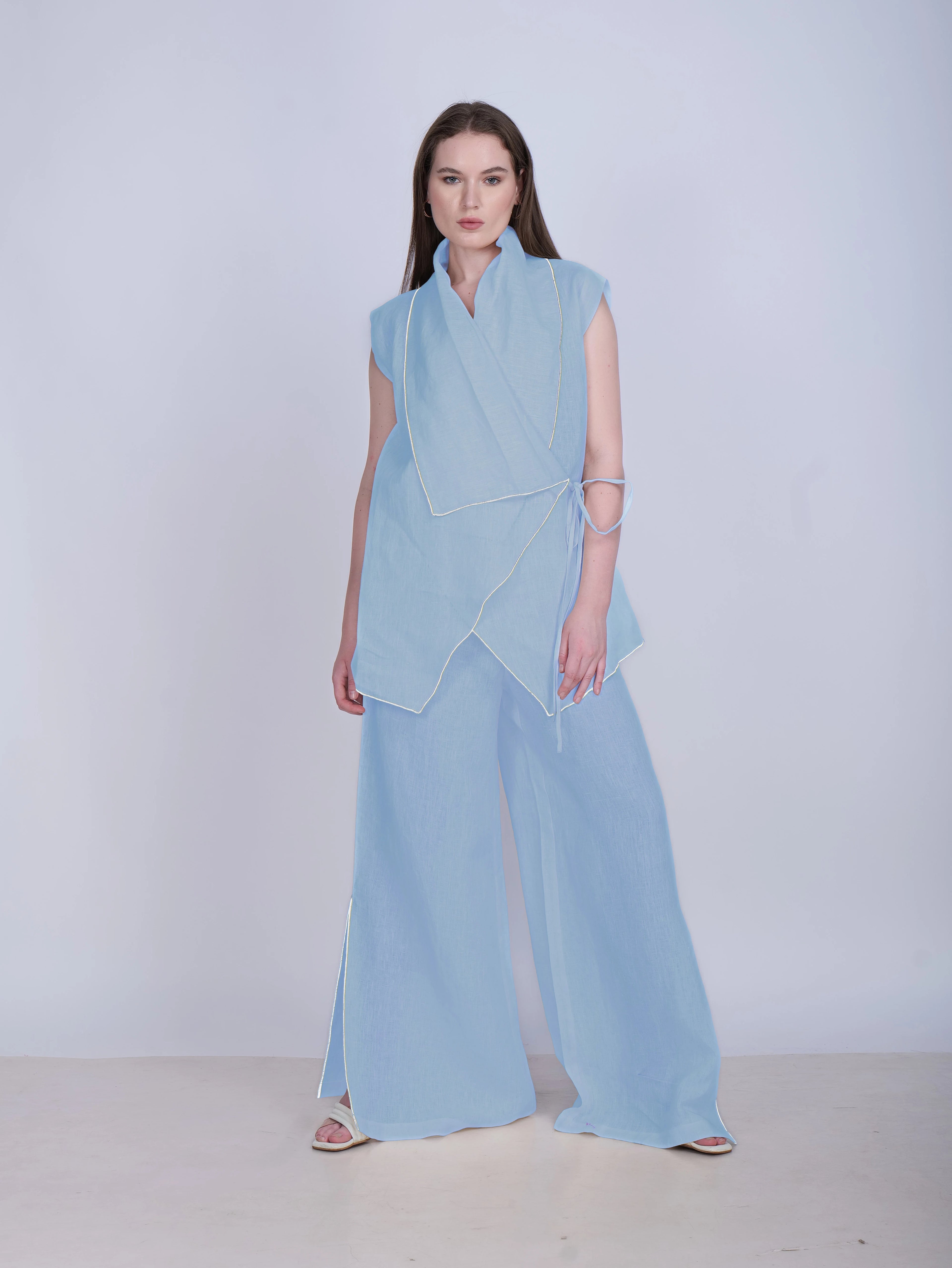 French Wrap Linen Co-Ord Set