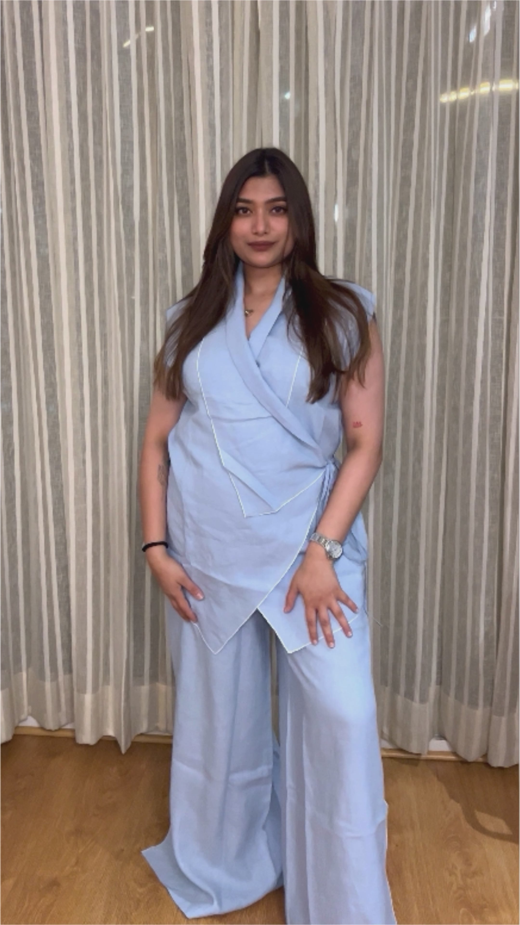 French Wrap Linen Co-Ord Set