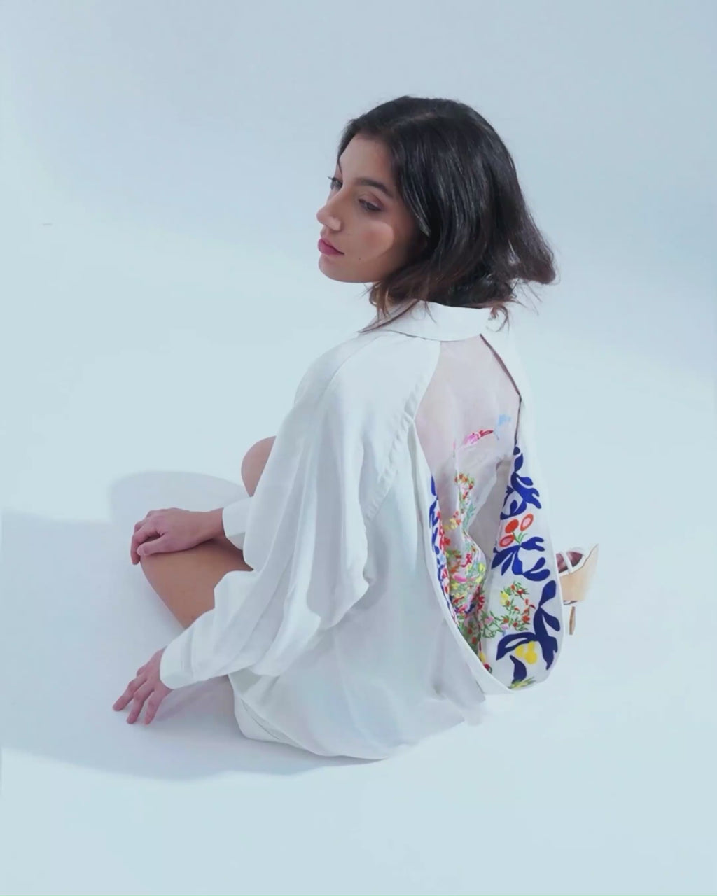 Veste brodée en coton Côte d'Azur