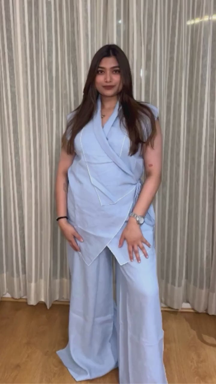 French Wrap Linen Co-Ord Set