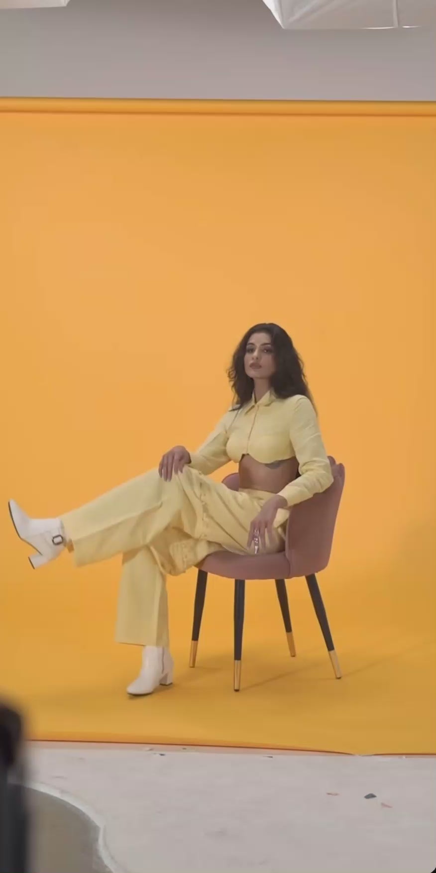 Pantalon Jort en lin jaune beurre