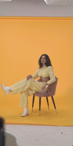 Pantalon Jort en lin jaune beurre