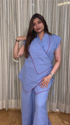 French Wrap Linen Co-Ord Set