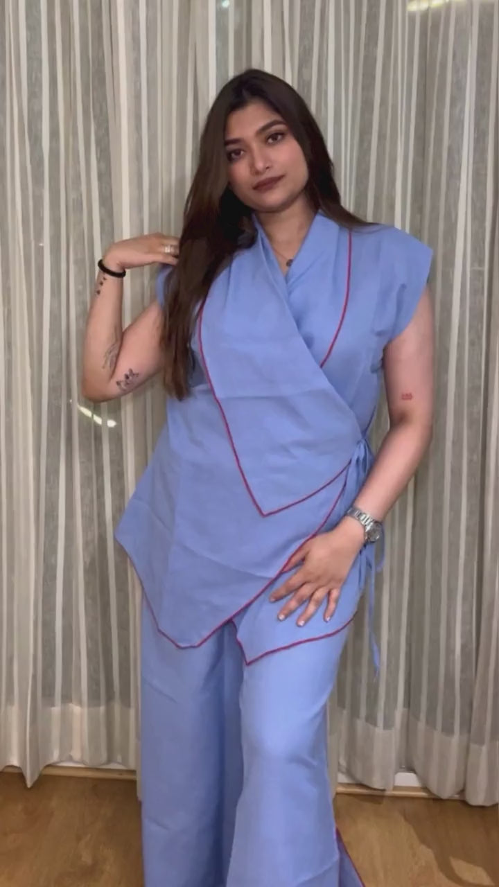 French Wrap Linen Co-Ord Set