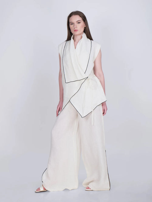 French Wrap Linen Co-Ord Set